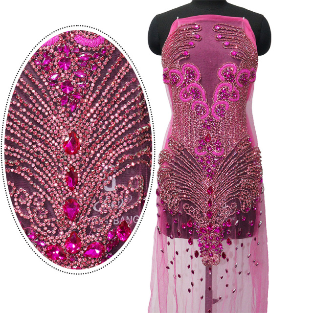 Luxury Beaded Rhinestone Applique for Bridal Evening Dress Wholesale