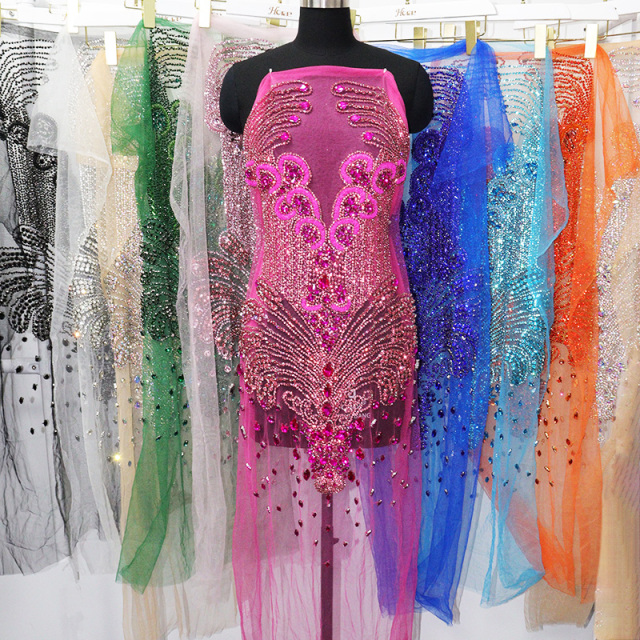 Luxury Beaded Rhinestone Applique for Bridal Evening Dress Wholesale