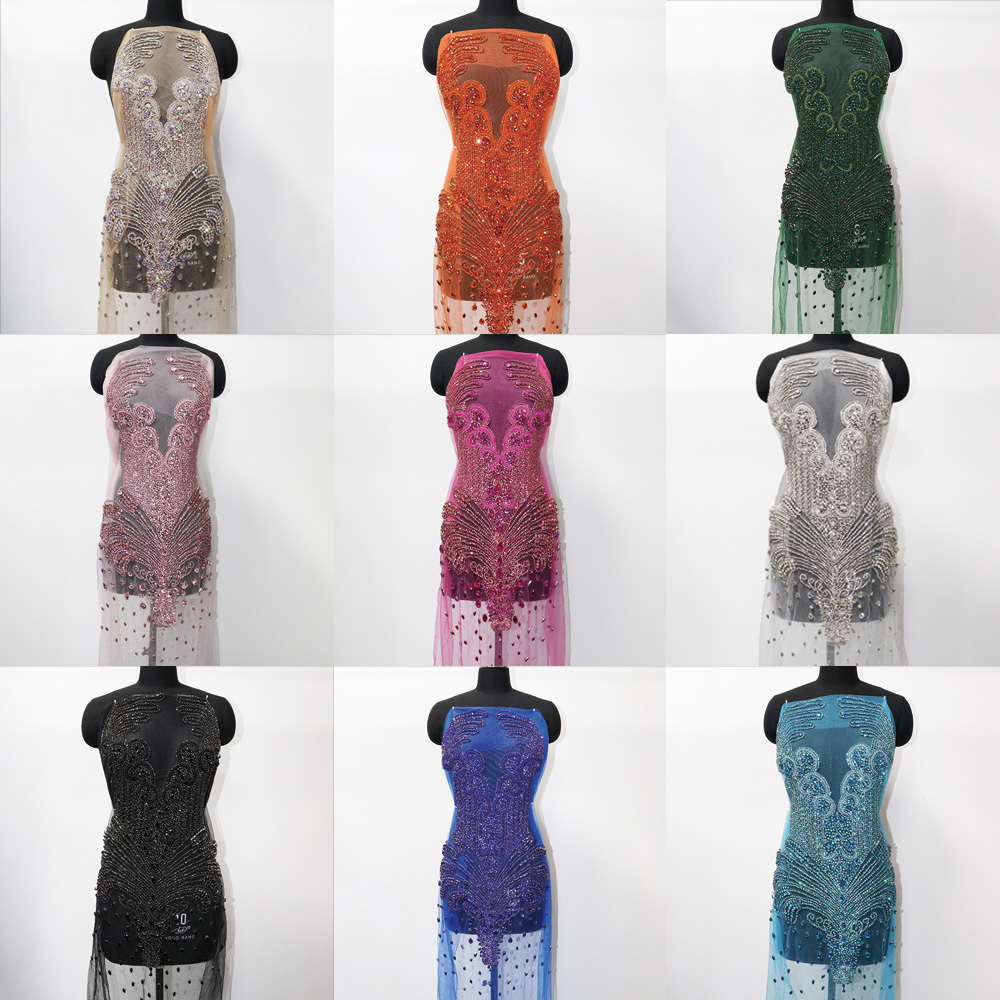 Luxury Beaded Rhinestone Applique for Bridal Evening Dress Wholesale