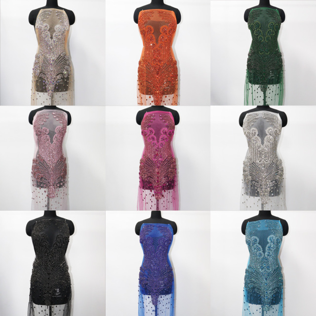 Luxury Beaded Rhinestone Applique for Bridal Evening Dress Wholesale
