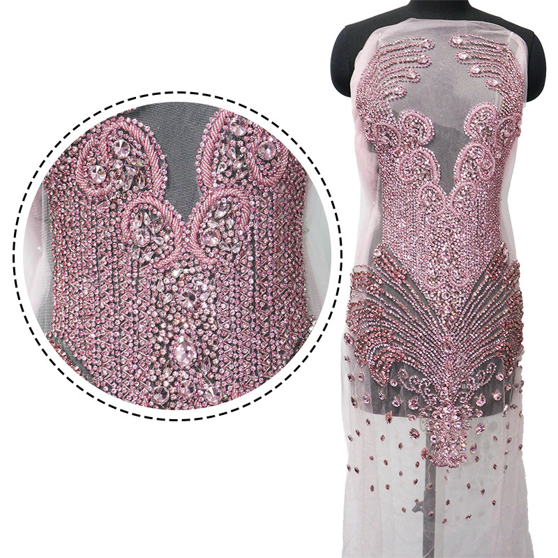 Luxury Beaded Rhinestone Applique for Bridal Evening Dress Wholesale