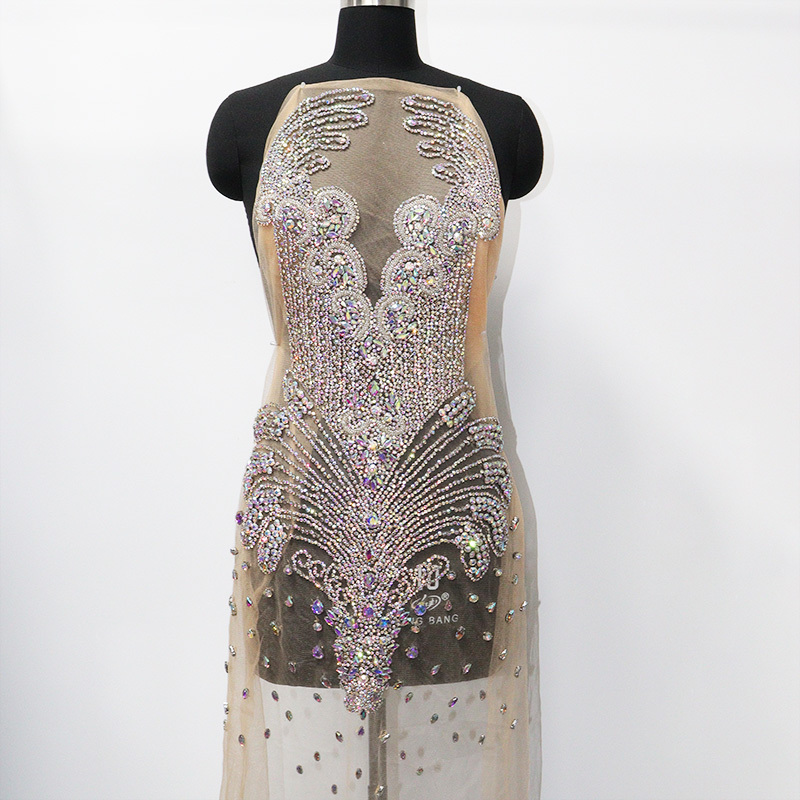 Luxury Beaded Rhinestone Applique for Bridal Evening Dress Wholesale
