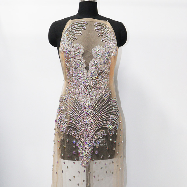 Luxury Beaded Rhinestone Applique for Bridal Evening Dress Wholesale