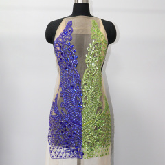 Shiny Beaded Diamond Bodice Applique Custom