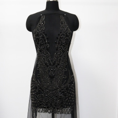 Shiny Beaded Diamond Bodice Applique Custom