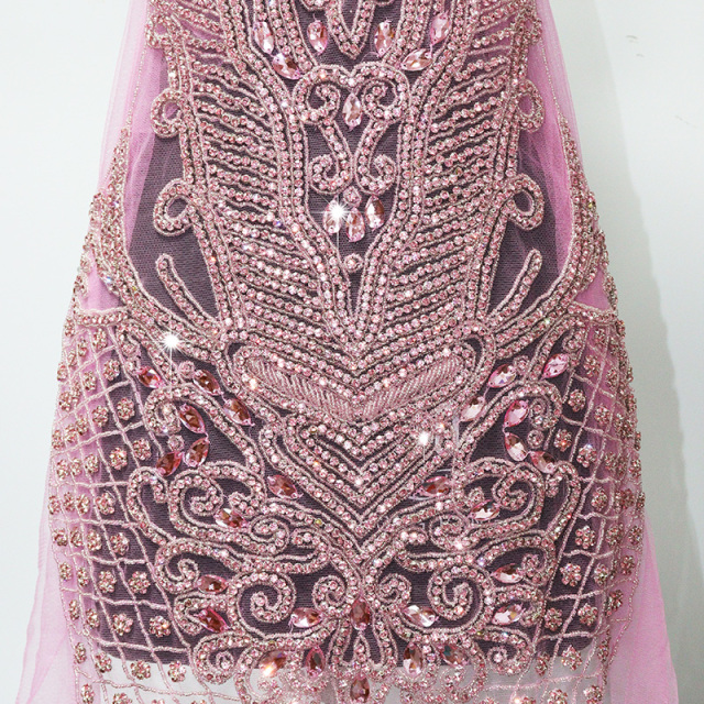 Shiny Beaded Diamond Bodice Applique Custom