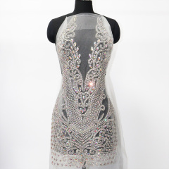 Shiny Beaded Diamond Bodice Applique Custom