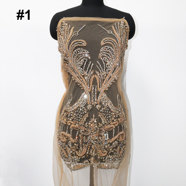 Multi-Style Jeweled Beaded Appliques for Wedding Dresses Manufacturer