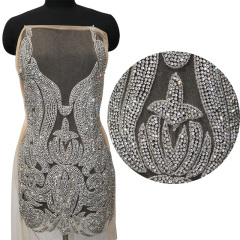 Glitter Large Rhinestone Bodice Applique for Prom Party Dress Factory