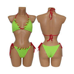 Christmas Style Bandage Bikini Pole Wear for Women Custom