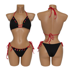 Christmas Style Bandage Bikini Pole Wear for Women Custom