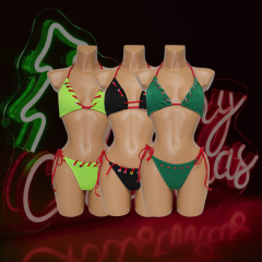 Christmas Style Bandage Bikini Pole Wear for Women Custom
