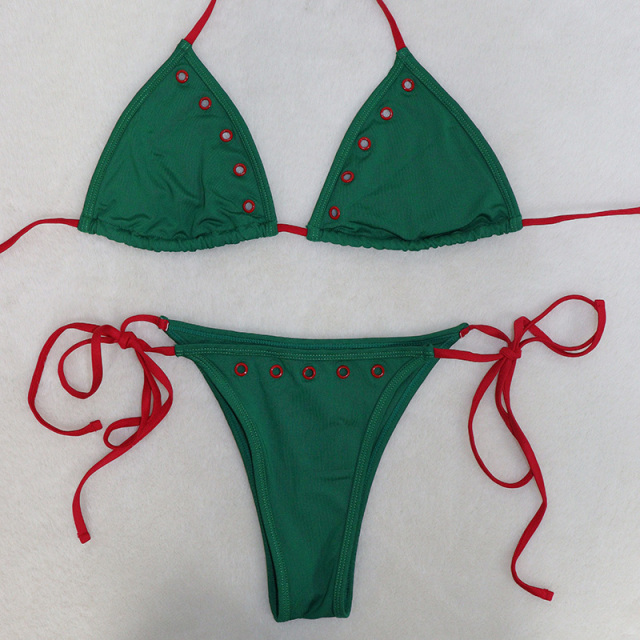 Christmas Style Bandage Bikini Pole Wear for Women Custom