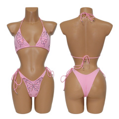 Female Butterfly Print Diamante Stripper Costumes Wholesale
