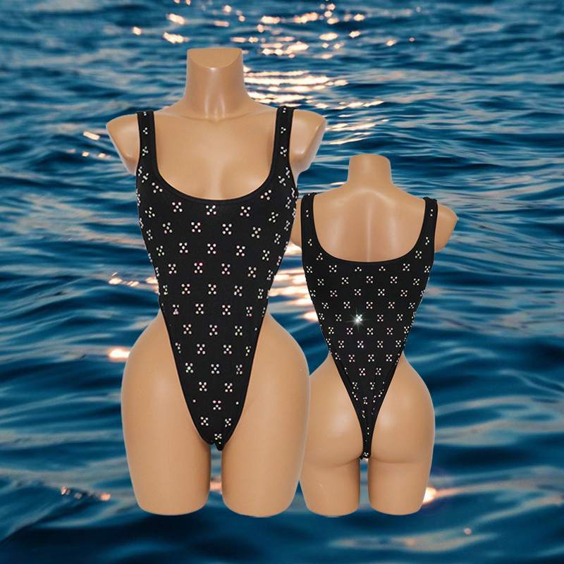Black Floral Print Rhinestone Exotic Dancer Clothing Suppliers