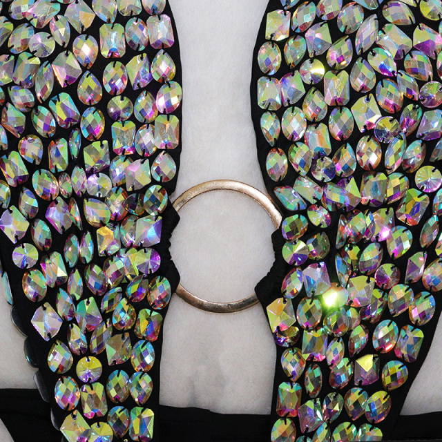 Crystal Deep V Backless Carnival Monday Wear Manufacturer
