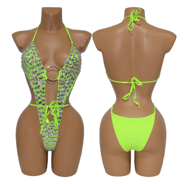 Crystal Deep V Backless Carnival Monday Wear Manufacturer
