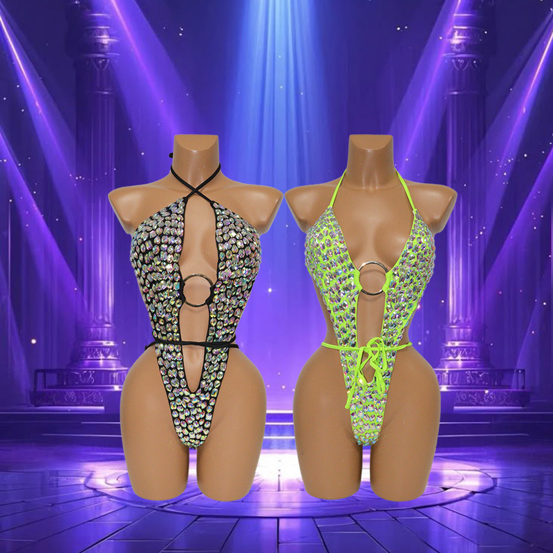 Crystal Deep V Backless Carnival Monday Wear Manufacturer