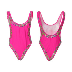 One Piece Rhinestone Decor Carnival Plus Size Bodysuit Outfits Exporter