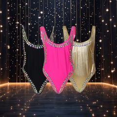 One Piece Rhinestone Decor Carnival Plus Size Bodysuit Outfits Exporter