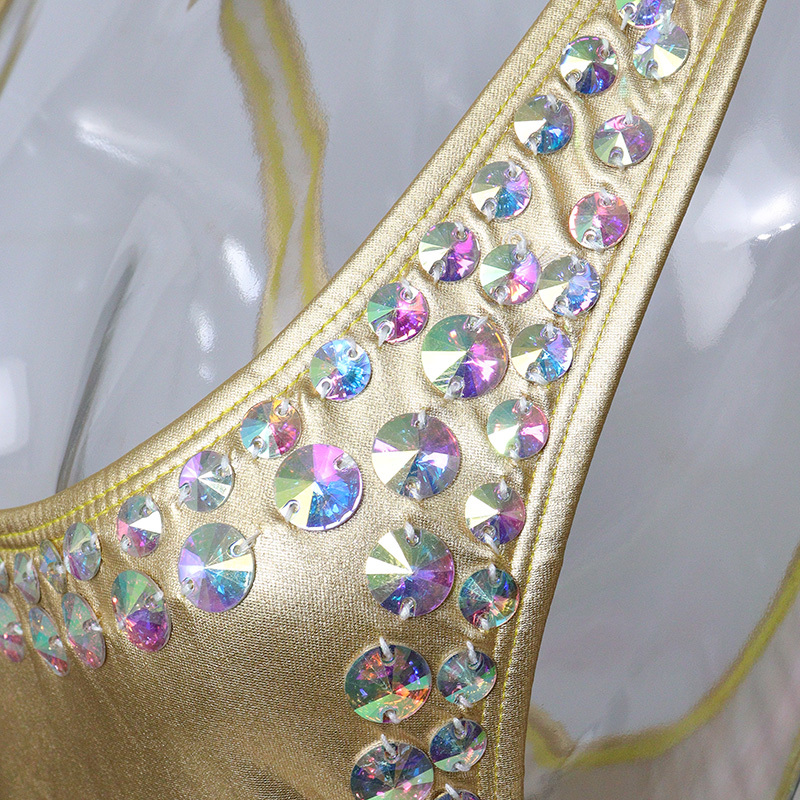 One Piece Rhinestone Decor Carnival Plus Size Bodysuit Outfits Exporter