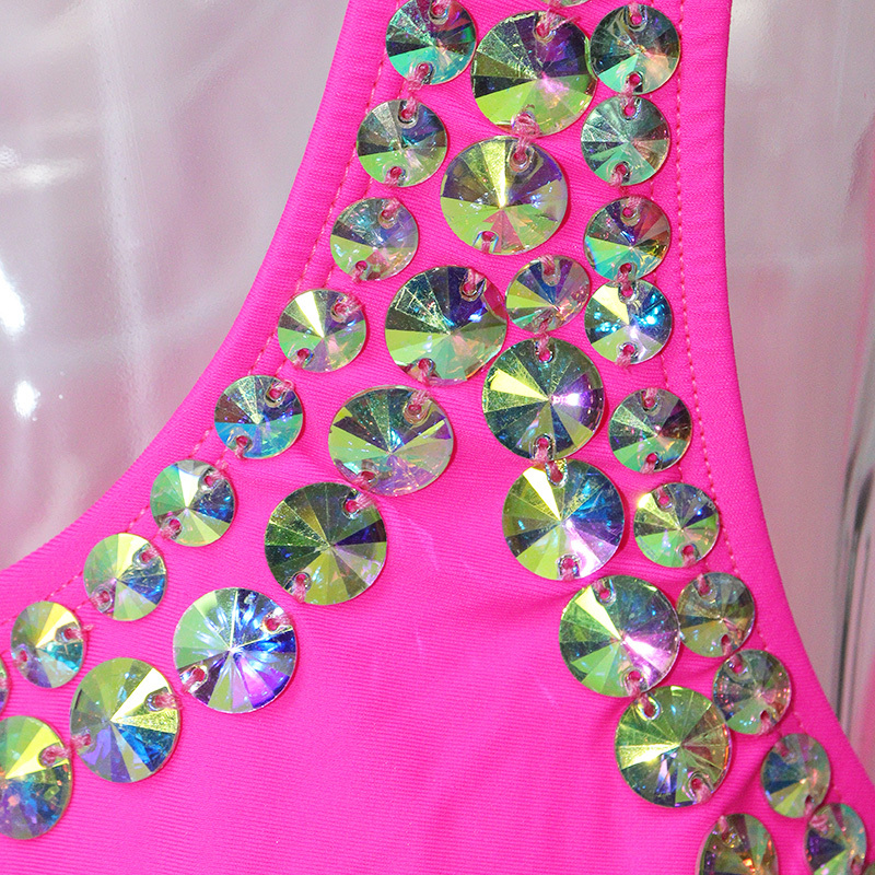 One Piece Rhinestone Decor Carnival Plus Size Bodysuit Outfits Exporter
