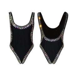 One Piece Rhinestone Decor Carnival Plus Size Bodysuit Outfits Exporter