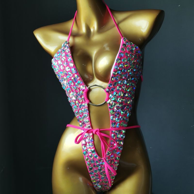 Crystal Deep V Backless Carnival Monday Wear Manufacturer