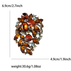 10 Colors Leaf Shaped Rhinestone Brooches in Bulk Wholesale
