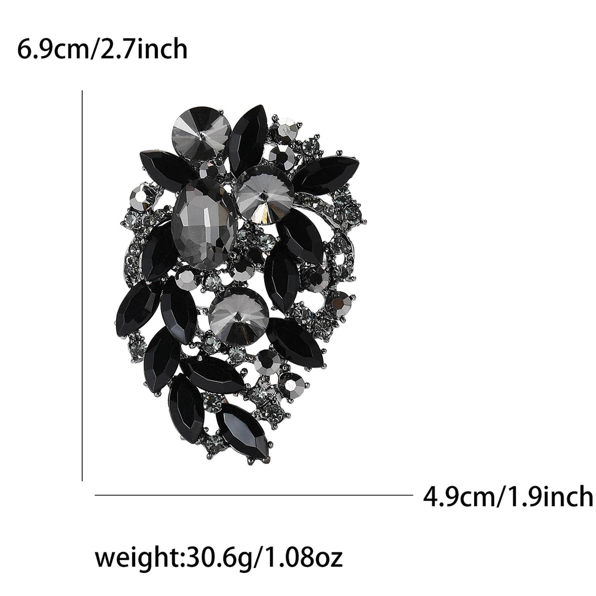 10 Colors Leaf Shaped Rhinestone Brooches in Bulk Wholesale