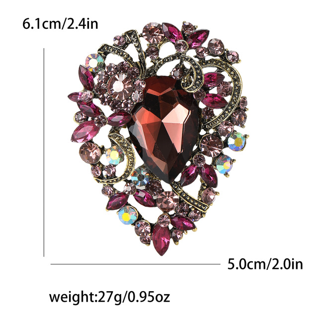 Bling Bling Oval Shaped Rhinestone Brooches Wholesale Supplier