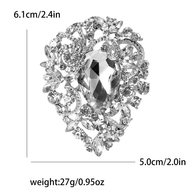 Bling Bling Oval Shaped Rhinestone Brooches Wholesale Supplier