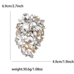 10 Colors Leaf Shaped Rhinestone Brooches in Bulk Wholesale