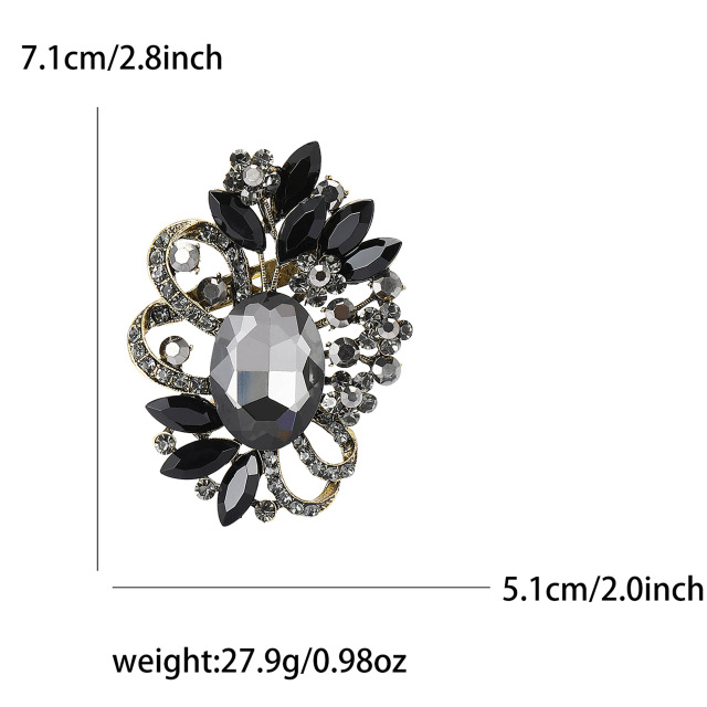 Luxury Rhinestone Brooch Pin for Coat Dress Decor Custom