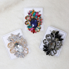 Luxury Rhinestone Brooch Pin for Coat Dress Decor Custom