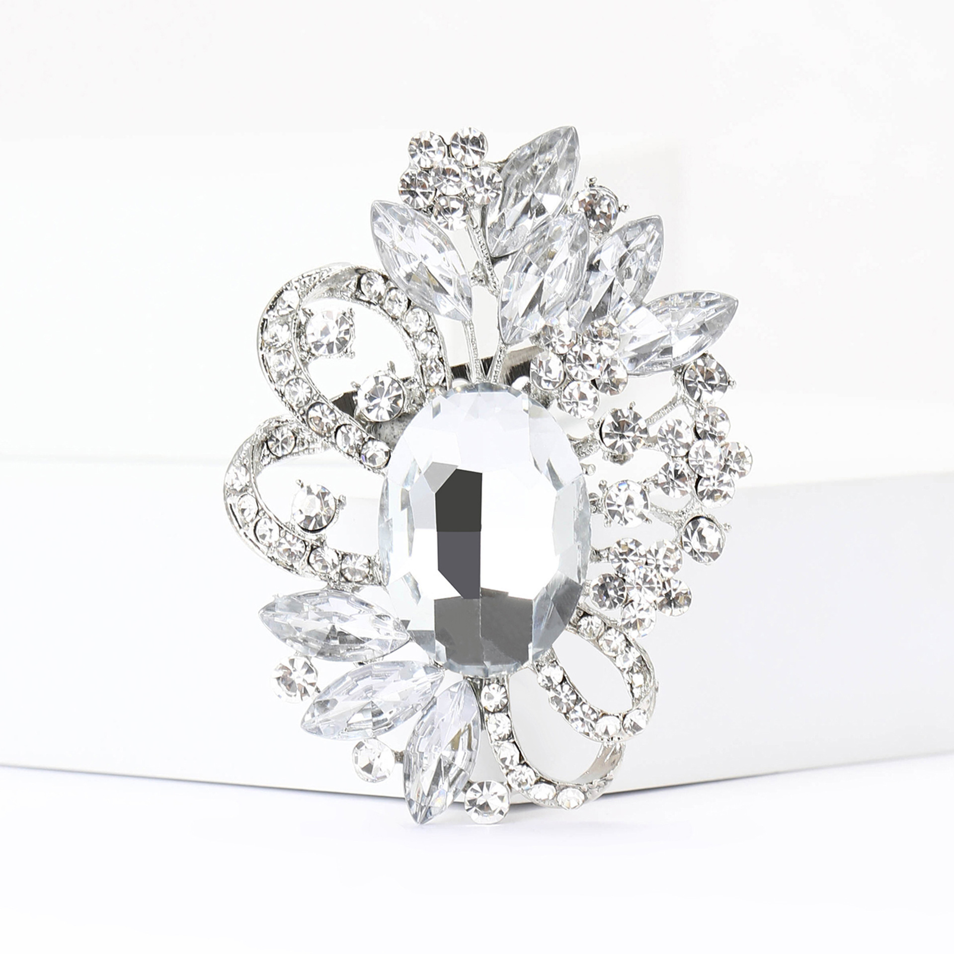 Luxury Rhinestone Brooch Pin for Coat Dress Decor Custom