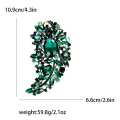 Vintage Style Leaf Shaped Crystal Brooch Pin Manufacturer