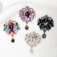 Elegant Diamond Rhinestone Brooch with Pendant for Dress Factory