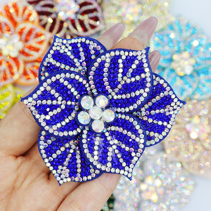 6.6*7.2cm Shiny Sequin Flower Applique for Clothing Supplier