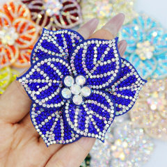 6.6*7.2cm Shiny Sequin Flower Applique for Clothing Supplier
