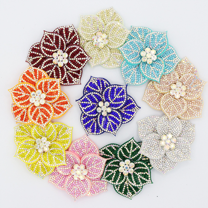6.6*7.2cm Shiny Sequin Flower Applique for Clothing Supplier