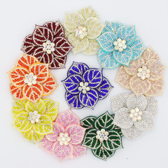 6.6*7.2cm Shiny Sequin Flower Applique for Clothing Supplier