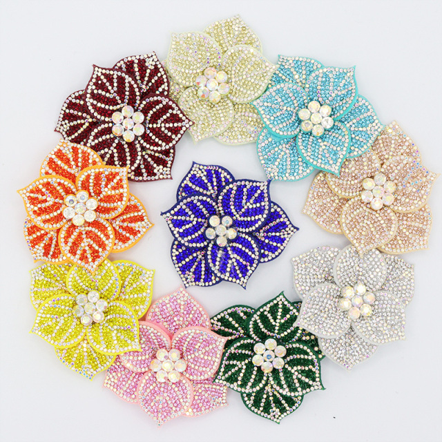 6.6*7.2cm Shiny Sequin Flower Applique for Clothing Supplier