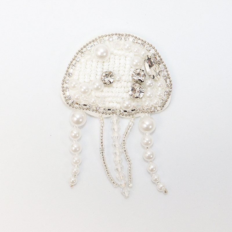 Cute Jellyfish Rhinestone Beaded Iron On Patches Manufacturer