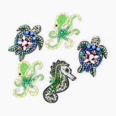 Multi Style Sea Animals Beaded Applique Patches Factory