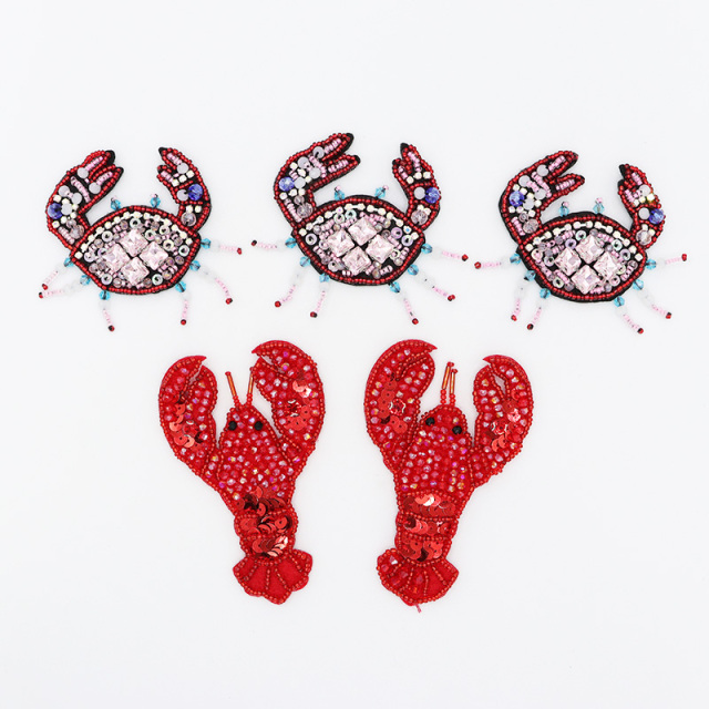 Multi Style Sea Animals Beaded Applique Patches Factory