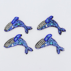Multi Style Sea Animals Beaded Applique Patches Factory