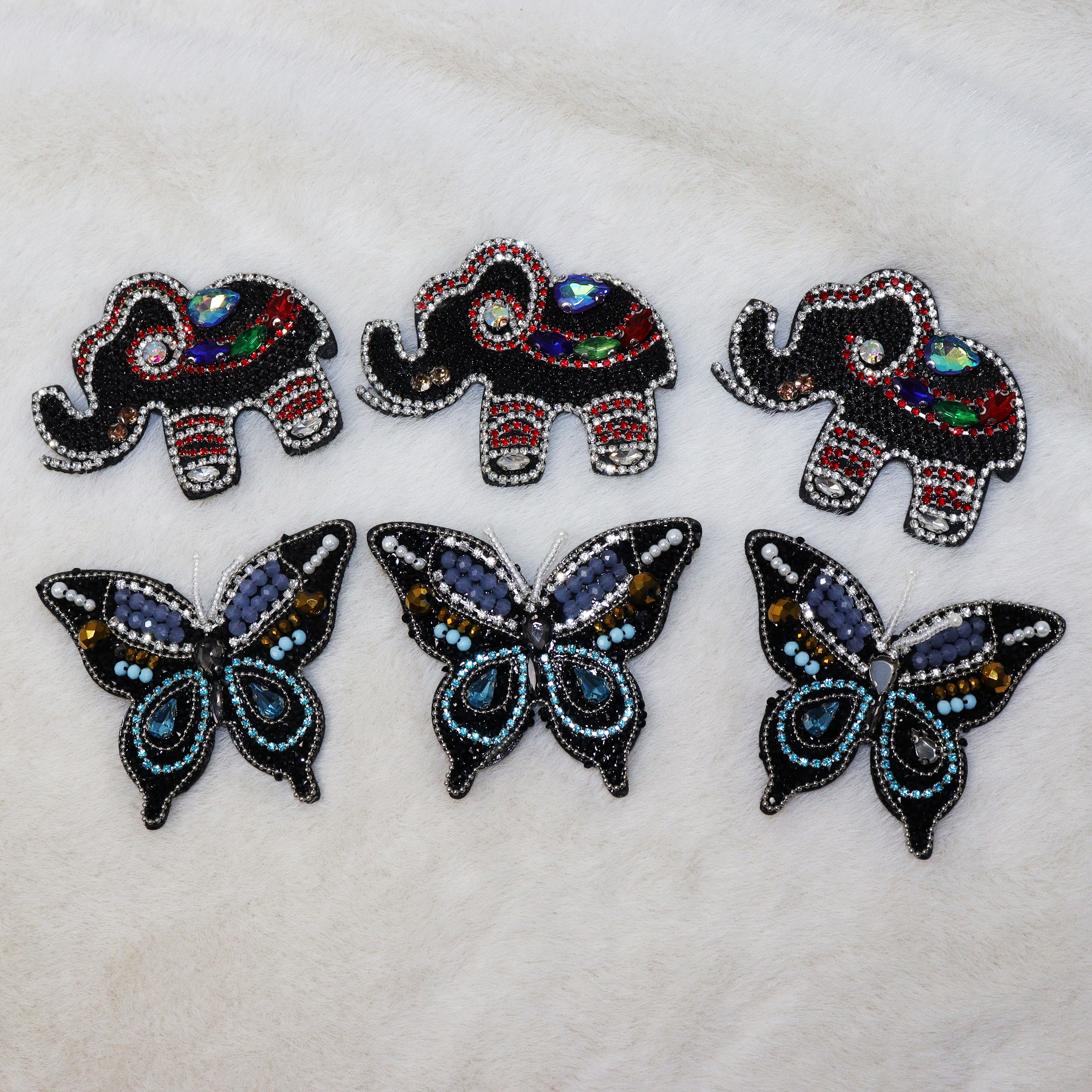 Bling Butterfly Pattern Bedazzled Beaded Patches Wholesale