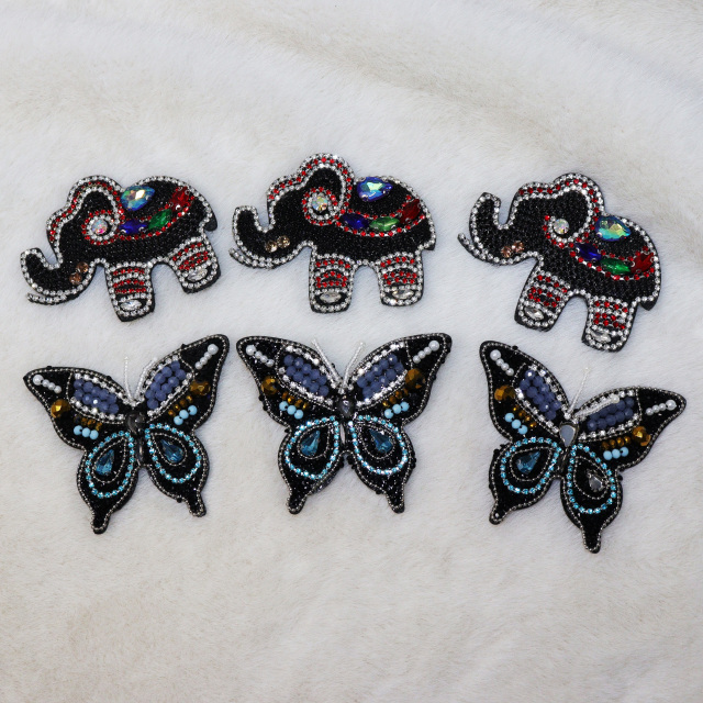 Bling Butterfly Pattern Bedazzled Beaded Patches Wholesale