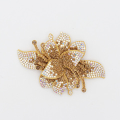 Bling 3D Floral Rhinestone Applique for Sewing Manufacturer